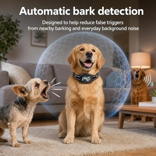 Automatic Bark Collar for Dogs, Smart Bark Detection, Reduce False Triggers