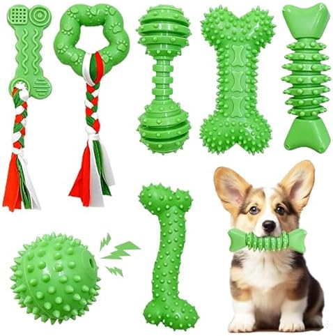 Puppy Toys - 7 Pack Puppies & Small Dogs Chew Toys for Teething,Relieves Teething Anxiety, Soft & Durable Interactive Toys, Not for Heavy Chewer