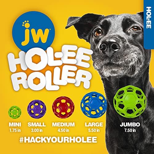 JW Pet HOL-ee Roller, Natural Rubber, Medium 4.5in, Colors May Vary