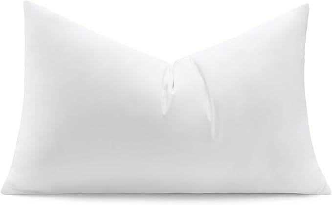 puredown® 14x24 Feather Down Pillow Insert, Set of 1 Lumbar Pillow Inserts for or Bed Cushion Couch Sofa, Decorative Fluffy Pillow Insert with Down-Proof Cover