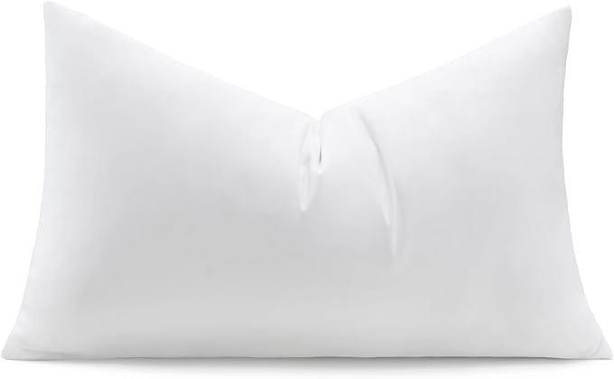 puredown® 16x24 Feather Down Pillow Insert, Set of 1 Lumbar Pillow Inserts for or Bed Cushion Couch Sofa, Decorative Fluffy Pillow Insert with Down-Proof Cover