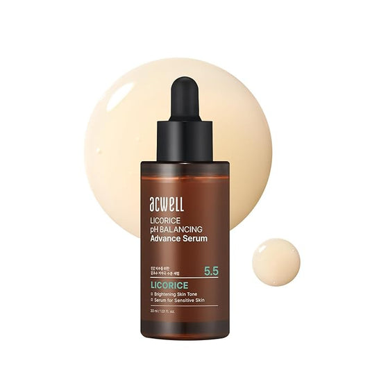 ACWELL Licorice pH Balancing Advanced Facial Serum Ampoule – Dark Spot & Uneven Tone Care with Niacinamide, Lightweight Hydrating Daily Serum for Glass-Skin Glow, 1.01 fl. oz
