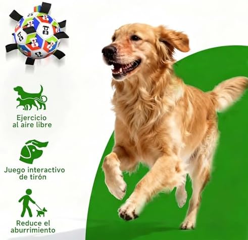 HEYLIFE Interactive Dog Soccer Ball Toy with Straps for 20-90 lbs Dog