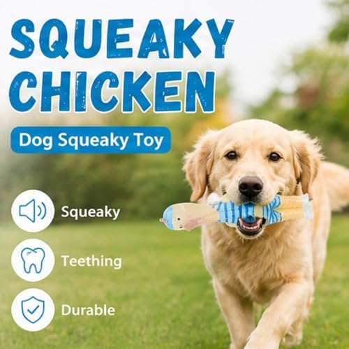 Molaxpet Squeaky Dog Toy Chicken Design with Funny Swimming Suit Chew Toy