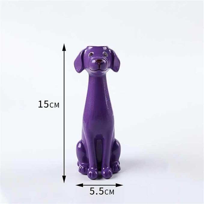 Quirky Dog Vase, Whimsical Boho Dog Flower Vase, Handcrafted Resin Decorative Dog Vases for Small Flowers, Funny Animal Resin Vases, Cute Puppy Planter for Desk Shelf, Boho Home Office Decor