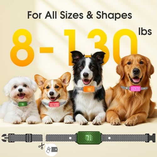 Dog Bark Collar for Large Medium Small Dogs, Effective No-Bark Collar, Smart Barking Collar, Rechargeable Bark Collar with 7 Sensitivity, 3 Modes, Waterproof, Sage Green