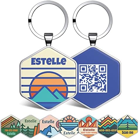 Custom Dog ID Tags, Personalized Pet ID Tags with QR Code, Free Online&Scan QR Receive Instant Location Alert Email
