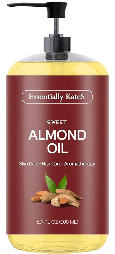 Essentially KateS Sweet Almond Oil 16.9 fl oz - 100% Pure and Natural and Cold Pressed