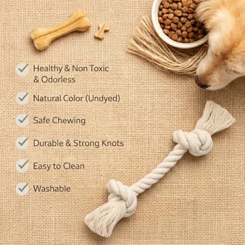 100% Natural Cotton Dog Rope Toy, Medium - 16.5"