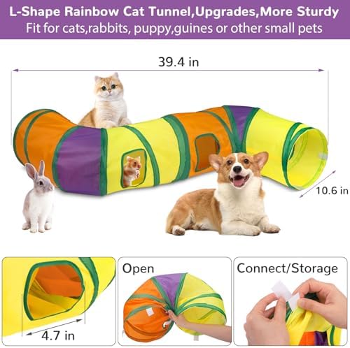 Retro Shaw 33PCS Interactive Cat Toys, Cat Play Tunnels for Indoor Cats | Kitten Feather Wand Springs Crinkle Balls Bell Plush Mice Chew Kicker, Relieves Boredom & Anxiety