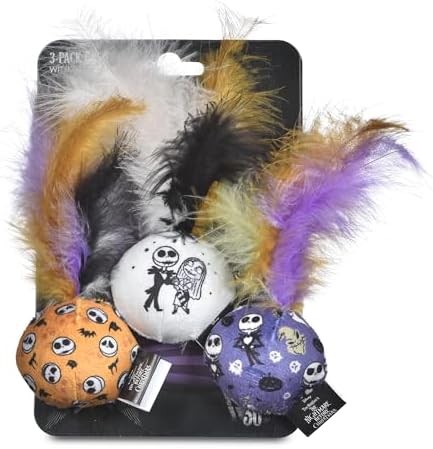 Disney for Pets Nightmare Before Christmas Jingle Balls Cat Toy, 3 Pk