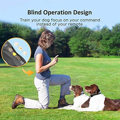 PATPET 2 Dogs Training Collar with Remote - IPX7 Waterproof Shock Collar for 2 Dogs with 3 Modes (Beep/Vibration/16 Levels Static), 3000FT Rechargeable E Collar for Medium Large Dogs (10-140 lbs)