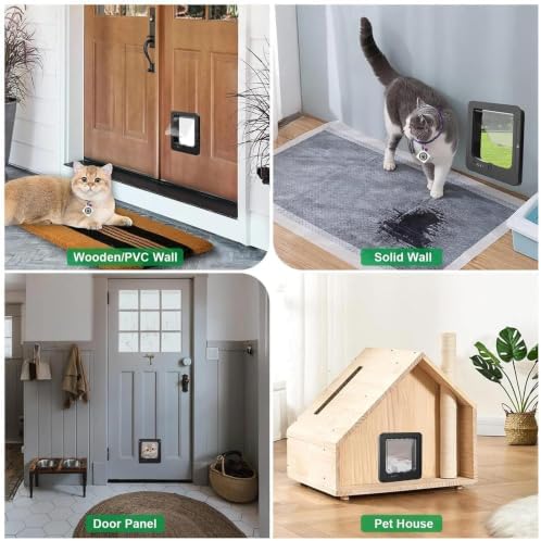 Cat Door Electronic - 4-Way Locking Pet Gate with Remote Control