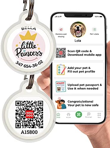 Custom Dog Tags Personalized for Pets - Silicone Dog Name Tag - QR Code Pet ID Tags for Dogs & Cats - Dog Identification Tags - Engraved Dog ID Tags Silent - Customized Puppy Name Tag for Dog Collar