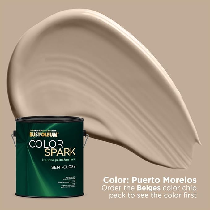 Rust-Oleum Color Spark Interior Paint and Primer in One, Semi-Gloss, Puerto Morelos, 1 Gallon
