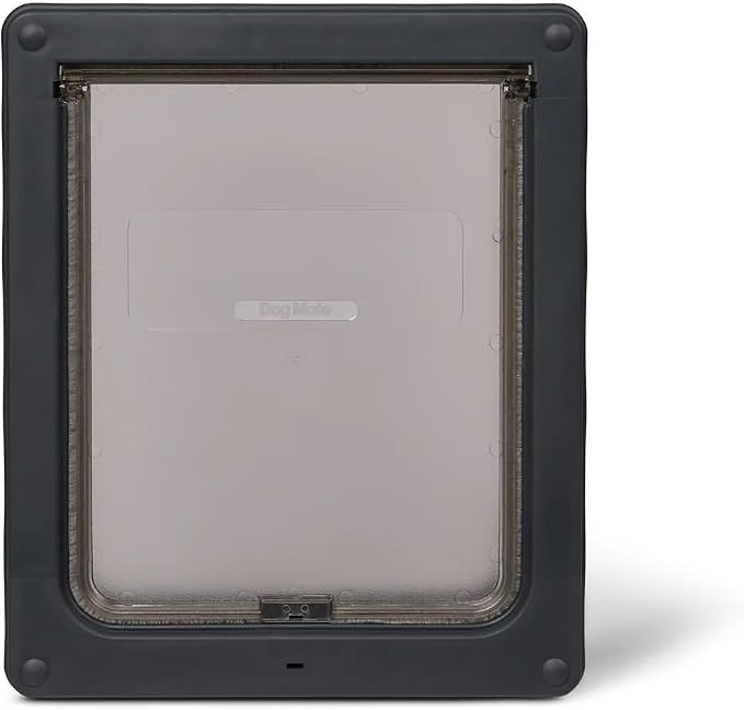Dog Mate Medium Dog Door, Robust Locking Panel, Self-lining to 50mm, Grey