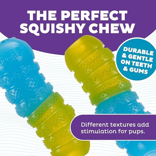 Outward Hound Gummiez Worm Dog Toy & Treat Stuffer, 6″ x 2″ Cherry-Scent Interactive Chew for Dogs, Helps Clean Teeth, Promote Healthy Gums & Mental Enrichment, Reduce Boredom & Support Dental Health