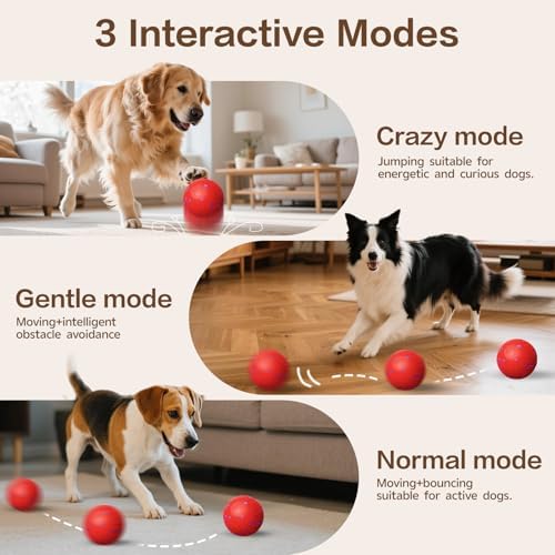 Interactive Dog Ball, Smart Interactive Dog Toys for Medium and Large Dogs