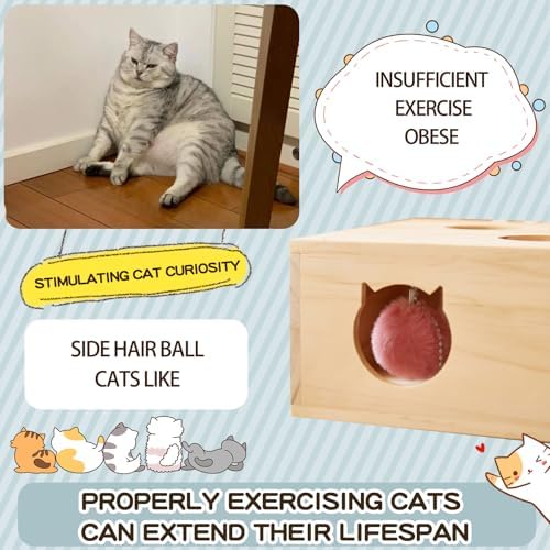 Whack a Mole Cat Toy with Pop Up Mice - Interactive Puzzle Game & Scratch Board for Indoor Cats, Mental Enrichment and Exercise, Fun Cat Puzzle Box Toy