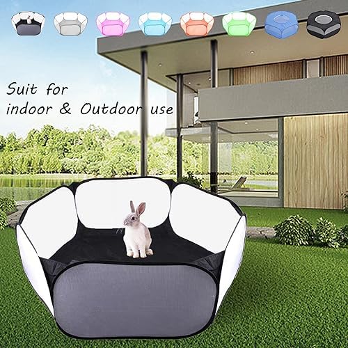 Small Animals Playpen, Portable Pop-up Open Interactive Pet Tent, Indoor Outdoor Fence for Rabbits, Guinea Pig, Hamster, Chinchillas, Kittens, Puppies