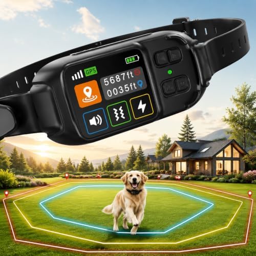GPS Wireless Dog Fence System Adjustable Invisible Dog Fence Collar