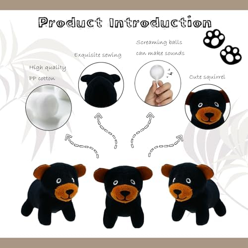 Hide and Seek Dog Toys Squeaky Bear Plush Toy with Crinkle Trunk, Interactive Dog Toy to Keep Them Busy Pet Teeth Clean Chew Toys for Small & Medium Dogs (Tree Trunk Hideout with 4 Bear)