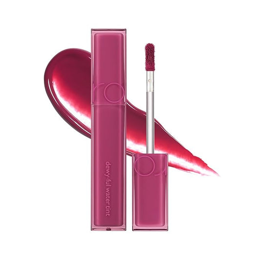 rom&nd DEWY·FUL WATER TINT 08 Berry Divine | K-Beauty Long-Lasting Lip Stain | Hydrating, Non-Sticky Glossy Finish | Mask-Proof Deep Berry Red