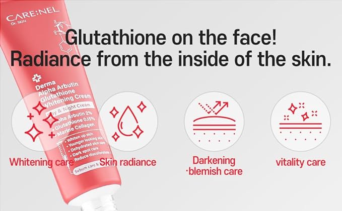 CARE:NEL Whitening Cream for face Korea Derma Alpha Arbutin Glutathione 1.52fl.oz/45ml