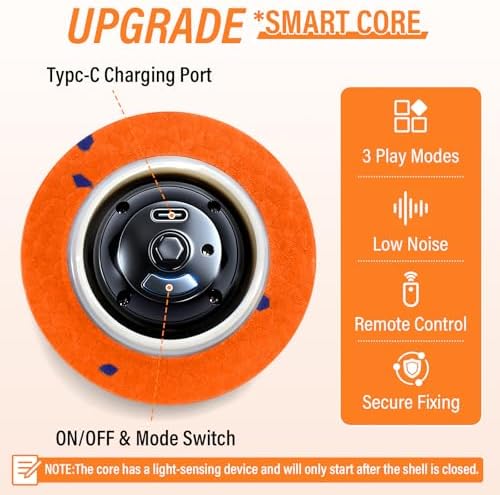 Smart Interactive Dog Toy Ball, Automatic 3 Modes Moving Ball with Remote Control for Medium Large Dogs, Rechargeable Waterproof E-TPU Bounce & Rotate Dog Toy to Keep Busy (Bright Orange)