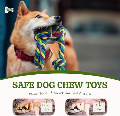 SHARLOVY Dog Rope Toy for Medium Dogs