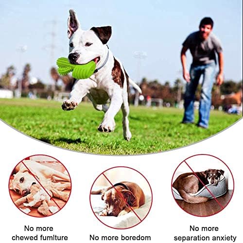 Pamlulu Dog Chew Toys, Toothbrush Stick Teeth Cleaning Brush Dental for Small Medium Large Dog, Rubber Squeaky Toys for Aggressive Chewers Cactus Tough Toys