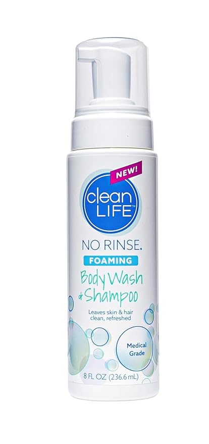 No-Rinse Foaming Body Wash - Waterless Foam Cleanser for Elderly, Adults, Kids, Infants & Caregiver - Rinse-Free for Sensitive Skin - Travel Size - Refreshed & Moisturized Skin - 8 fl oz (Pack of 1)
