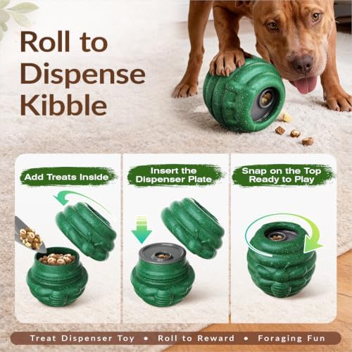 KADTC L, 3 in 1, Frozen Treat Dog Lick Ball & Kibble Dispenser & Chew Toy
