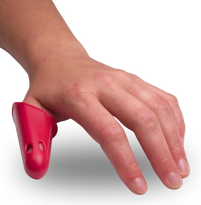 Thumbsavers Massage Tool for Deep Tissue and Trigger Point Massage – Thumb and Joint Support for Massage Therapists, Chiropractors and Physical Therapists – Hand Protection Aid (Small, Red)