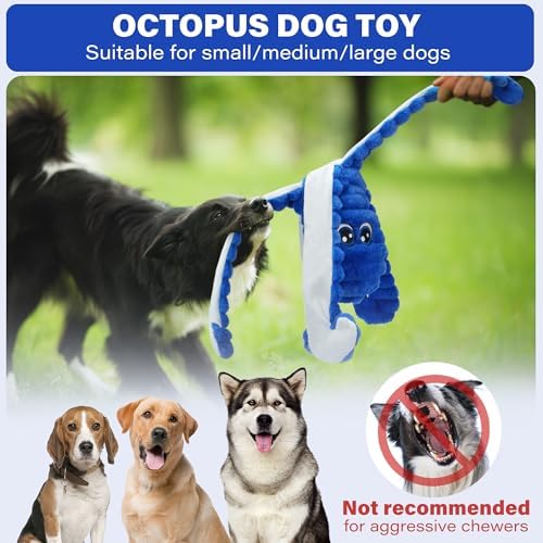 PrimePets Squeaky Dog Toys for Large Dogs, 27" Extra Large Octopus Dog Toy