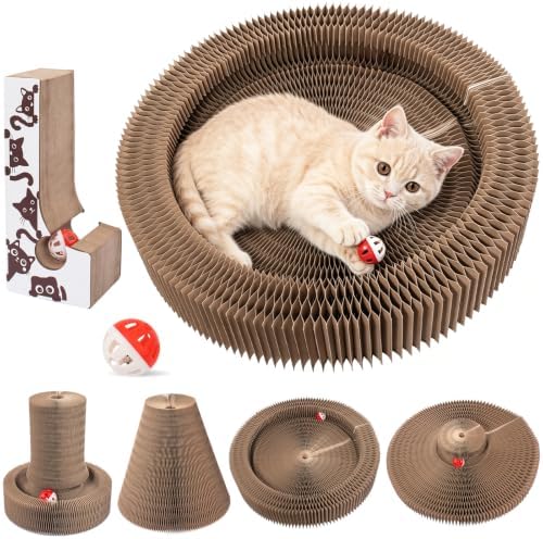 Cat Scratcher, Interactive Cat Toys for Indoor Cats Cardboard Scratch Pad