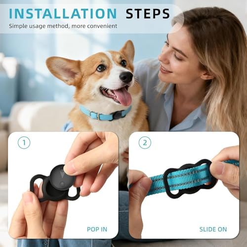 Pet GPS Tracker for Dogs,Smart Mini Location Collar Trackers for Cats,Works with iOS Find My,No Monthly Fee Subscription,IP68 Waterproof Real-Time Global Tracking Anti-Lost Device