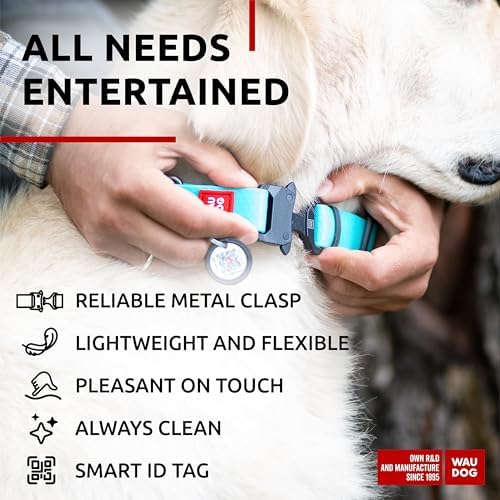 WAUDOG Waterproof Dog Collar Airtag Holder QR Tag Small Medium Large Dogs