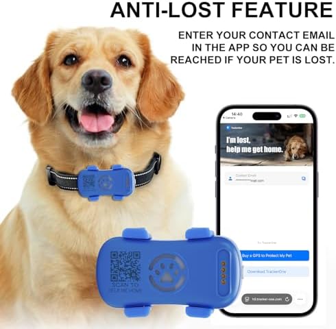 Pet GPS Tracker for Dogs & Cats |Real-Time Location | Subscription Required | Geo-Fence, 180 Day Activity History, Smart Alerts, IP67 Waterproof