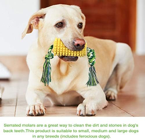 Carllg Dog Chew Toys, Puppy Toothbrush Clean Teeth Interactive Corn Toys, Dog Toys Aggressive Chewers Medium Large Breed