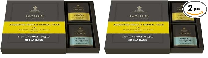 Taylors of Harrogate Assorted Fruit & Herbal Teas, 20 Count (Pack of 2)