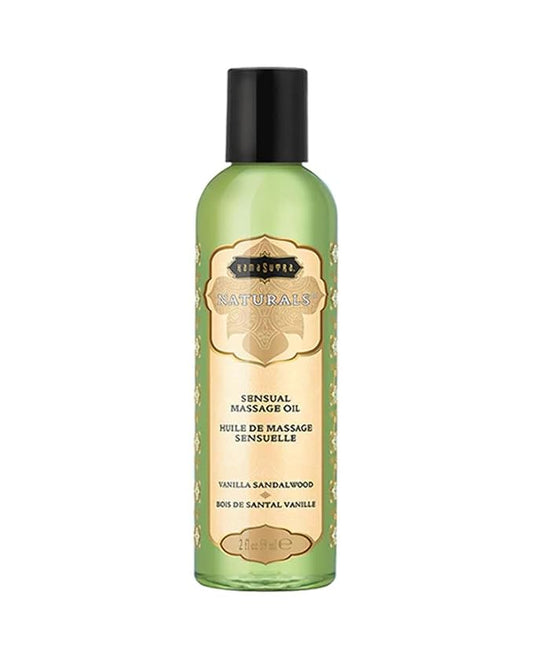 KAMA SUTRA Naturals Massage Oil - Luxurious Natural Scented Oil for Relaxing and Sensual Massages - 2 fl oz/59 ml (Vanilla Sandalwood)