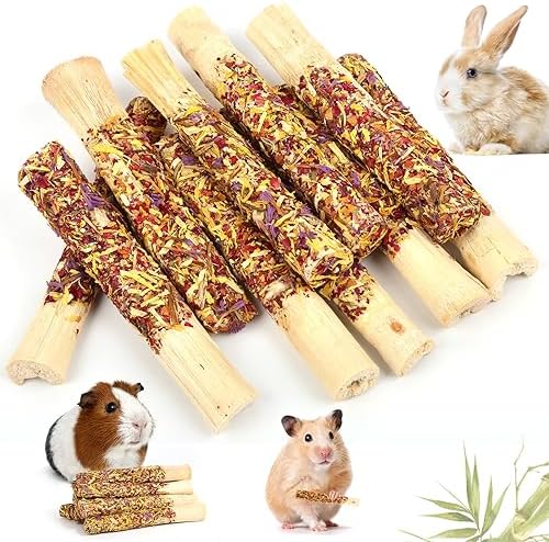Abizoo Natural Rabbit Chew Toys, Sweet Bamboo, 10 Sticks