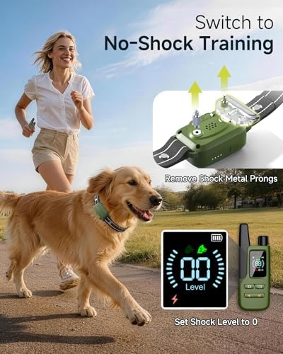 Dog Shock Collar - 4500FT Dog Training Collar with Remote for Dogs 10-120lb | IPX8 eCollar with No-Shock Mode, Beep(1-8) Vibration(1-16) Shock(0-99), Waterproof Electric Colalr for Small Medium Large Dog