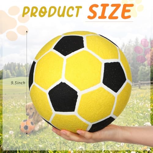 Vinsot 3 Pack 9.5" Large Dog Football Balls Interactive Pet Toys Dog Toy Football Chew Oversize Felt Training Fetch Ball for Small Medium Large Dogs Outdoor Play