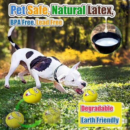 3.1" Squeaky Dog Toys for Large Dog, Medium Breed, Latex Flat Ball
