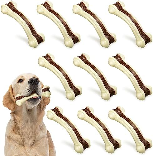 Sosation 10 Pcs Dog Chew Toys for Aggressive Chewers, 5.1 x 2 Inch