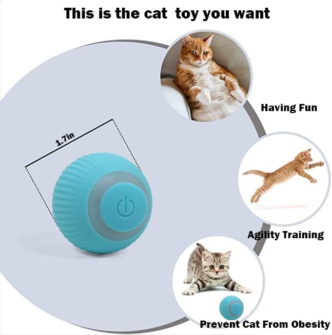 Pet's Cat Toy Ball,Wloom Cat Toy,Magic Rolling and Sound Ball for Indoor Playing Stimulate Hunting Instinct for Your Kitty. (Green)