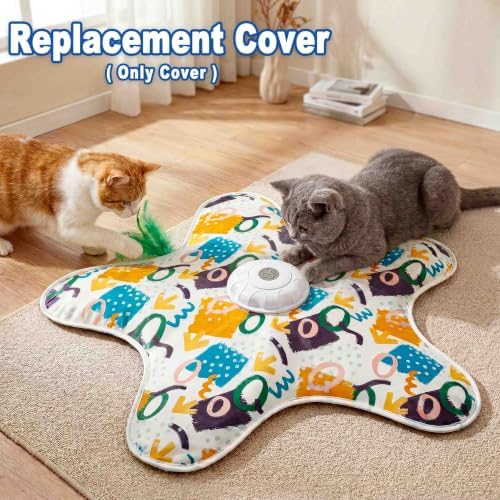21 Pcs Interactive Cat Toys for Indoor Cats, Rechargeable Touch Activated Hide and Seek Toy with 2 Chasing Feathers, Bird Chirping for Bored Kittens