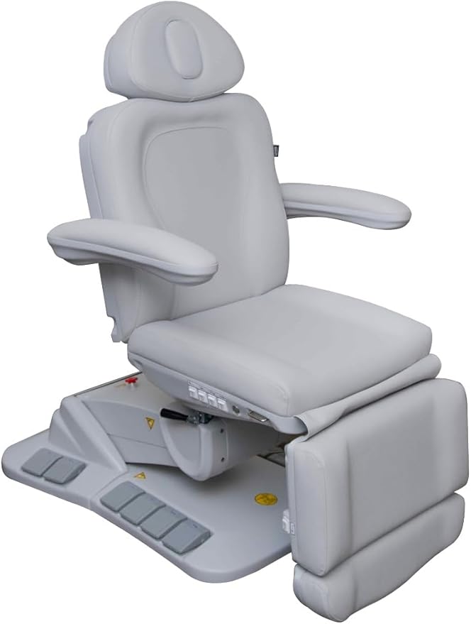 Premium Facial Bed for Esthetician, Electric Med Spa Chair with 120° Rotation, Built-in Foot Controls, Medical-Grade Microfiber, 2-Year Warranty, Memory Functions - 2246EBM, Light Gray